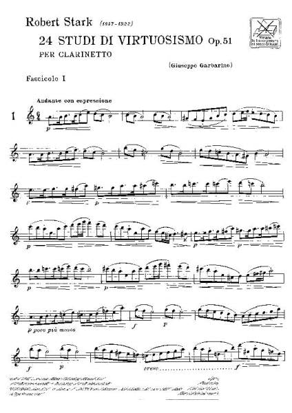 Stark R. - 24 Studi Di Virtuosismo Op. 51 - Clarinetto