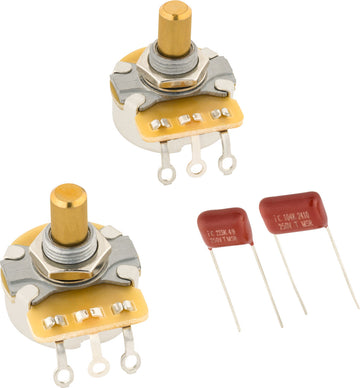 Kit Telecaster di potenziometro ad alberino pieno e condensatore, confezione da 2