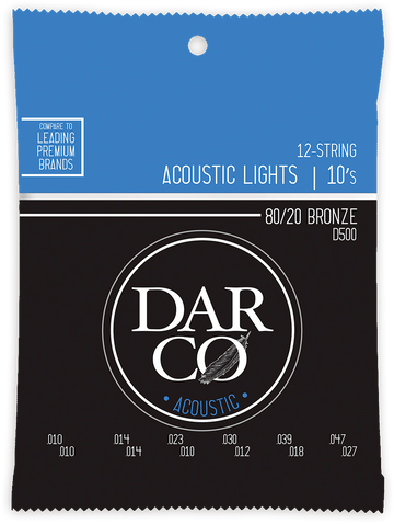 ACOUSTIC STRINGS 80/20 BRONZE DARCO ACOUSTIC SET 12 STRINGS LIGHT 80/20