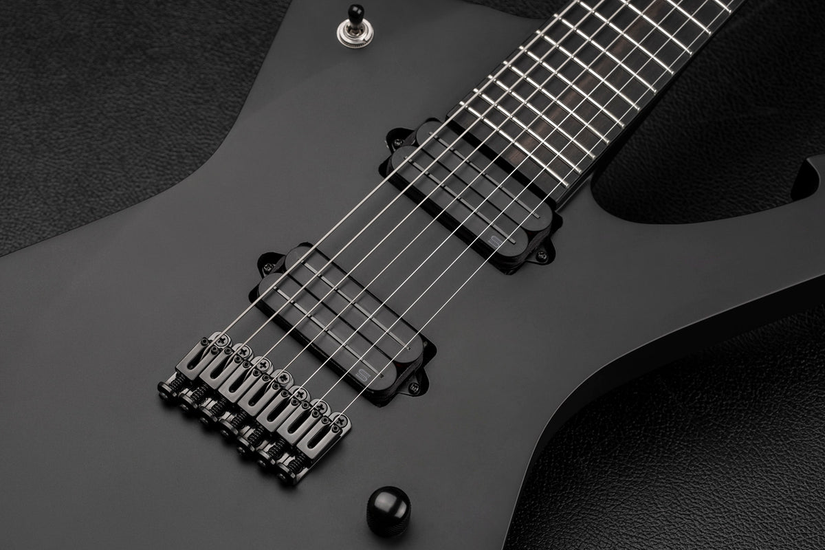 Humbucker Black Jupiter Rails 7 corde, firma di Wes Hauch, set, nero