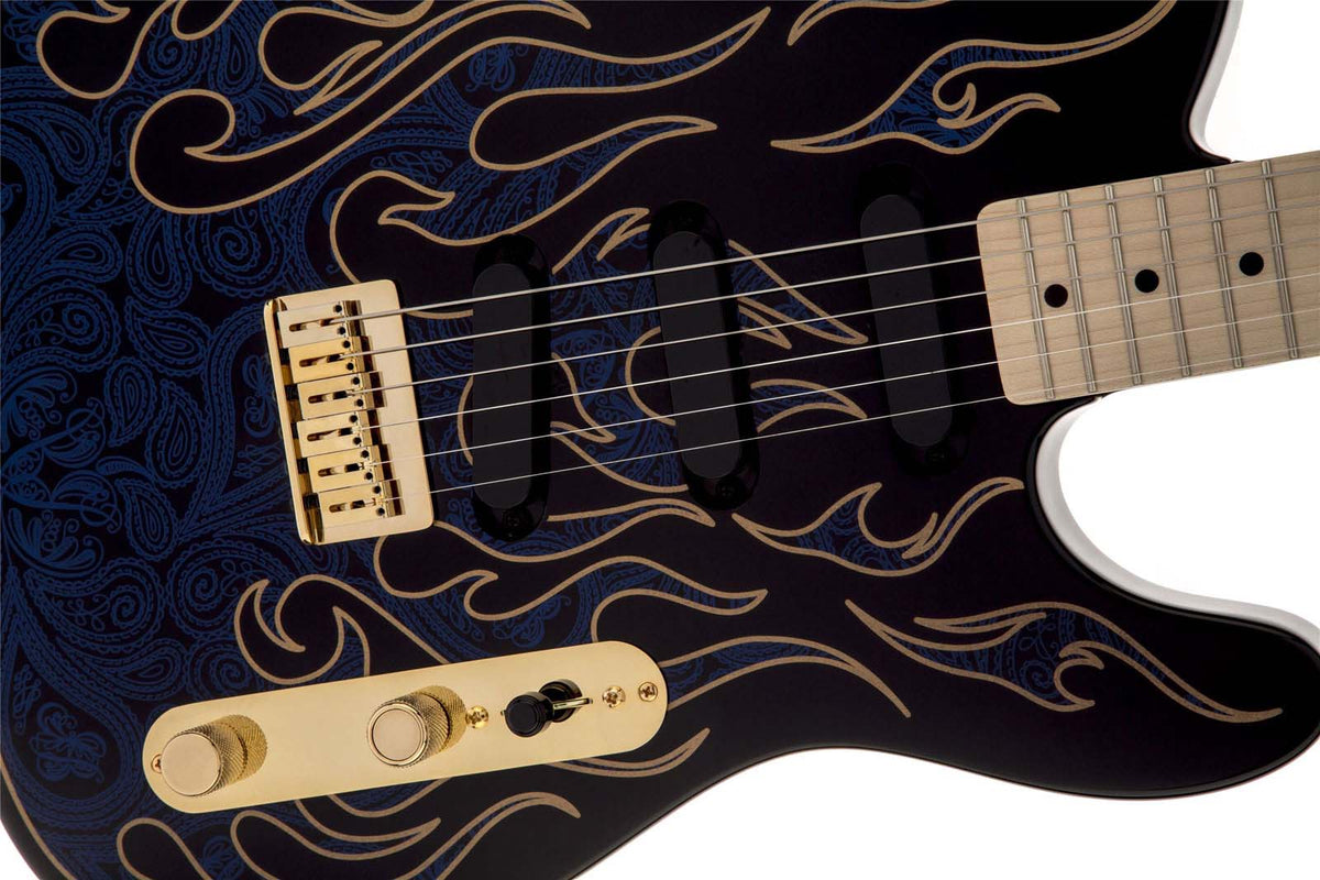 James Burton Telecaster Mn, Fiamme Paisley blu