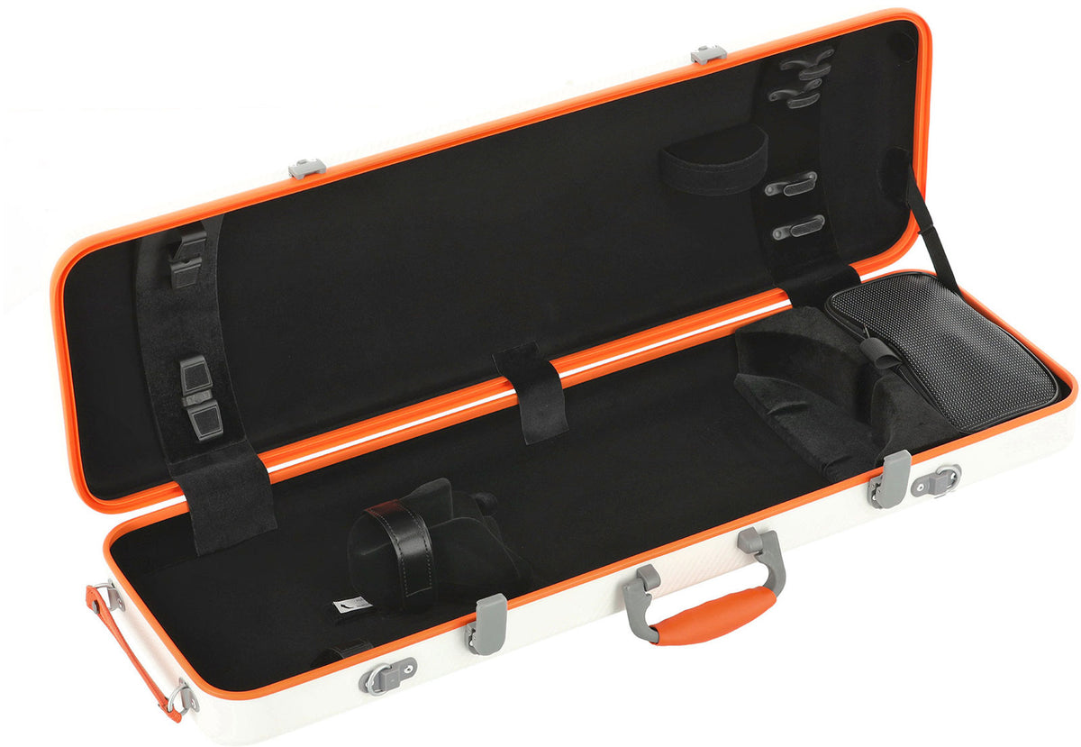 VIOLIN CASE POLYCARBONATE FUN 4/4 - 1/2 WHITE / ORANGE