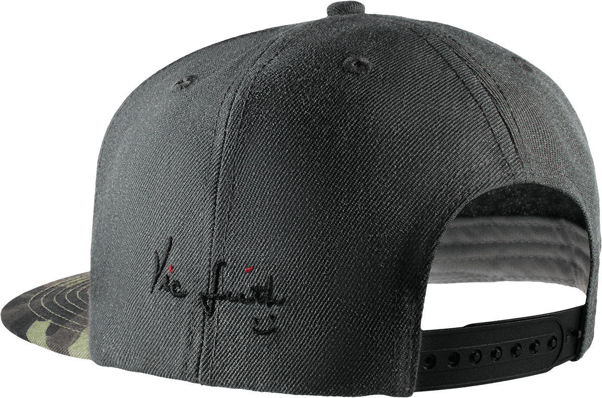 Cappellino snapback grigio mimetico a 6 pannelli