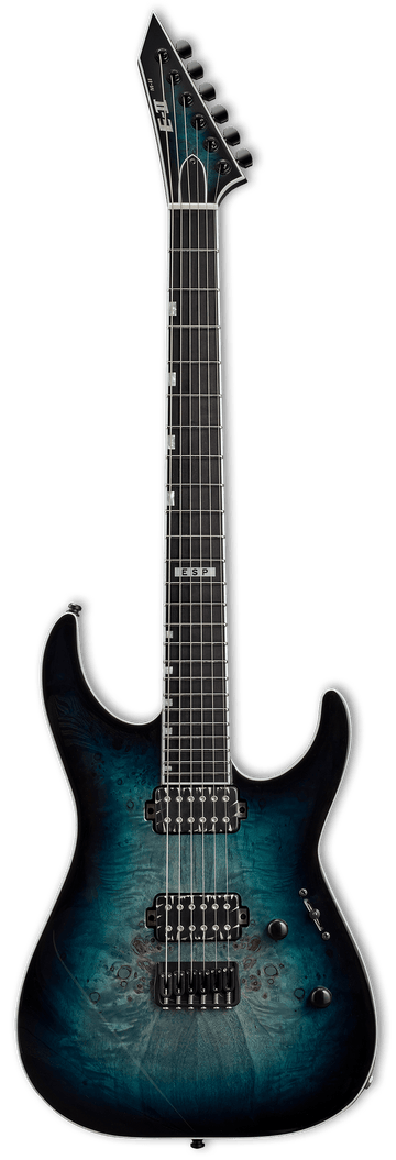 E-Ii M-Ii Hipshot Acero con radica Mercury Blu Burst
