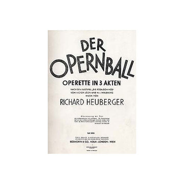 Der Opernball Operette In 3 Akten