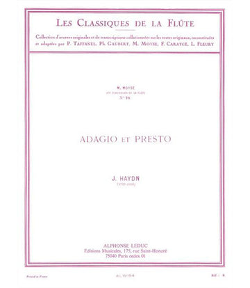 HAYDN J. - ADAGIO ET PRESTO - Flauto