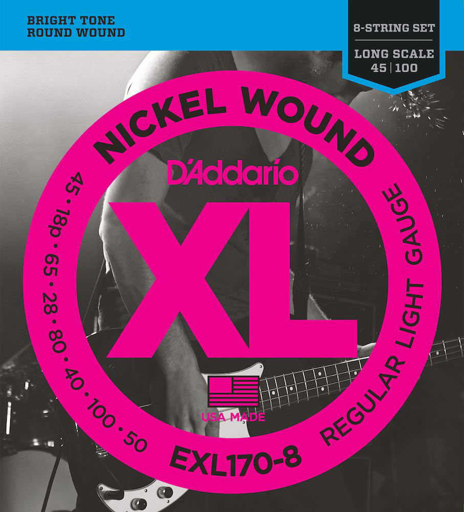 EXL170 corde avvolte in nickel scala lunga tensione leggera 45-100
