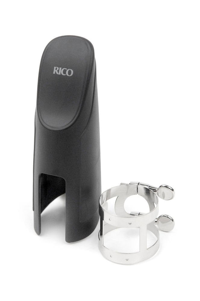 RBS1N - RICO LEGATURA SASSOFONO BARITONO Y COPRIBOCCHINO (GRAFTONITE MOUTHPIECE) NICKEL PLATED