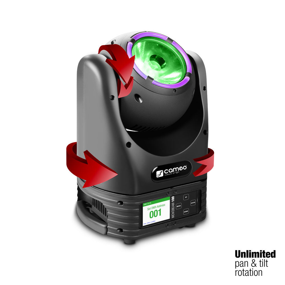 MOVO BEAM 100 - FARETTO A ROTAZIONE ILLIMITATO CON CORONA A LED