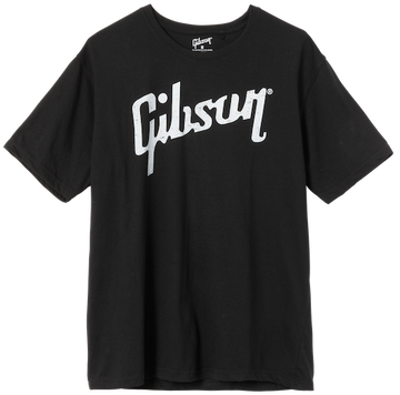 "XL" T-shirt Lifestyle con logo Gibson effetto usurato Nero