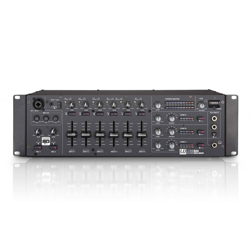 ZONA 624 - MIXER 4 ZONE RACKABLE 3 U