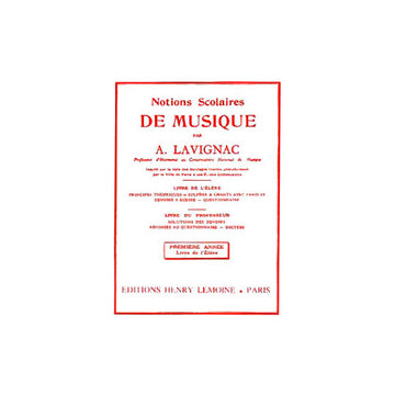 Lavignac - Notions Scolaires N.1 Elève
