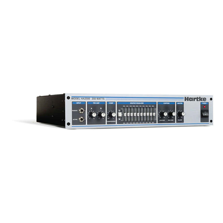 HA2500 Testata amplificatore 250W/4 Ohms Rack 2u