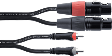 Cavo Audio Doppio XLR Femmina / RCA 3 M
