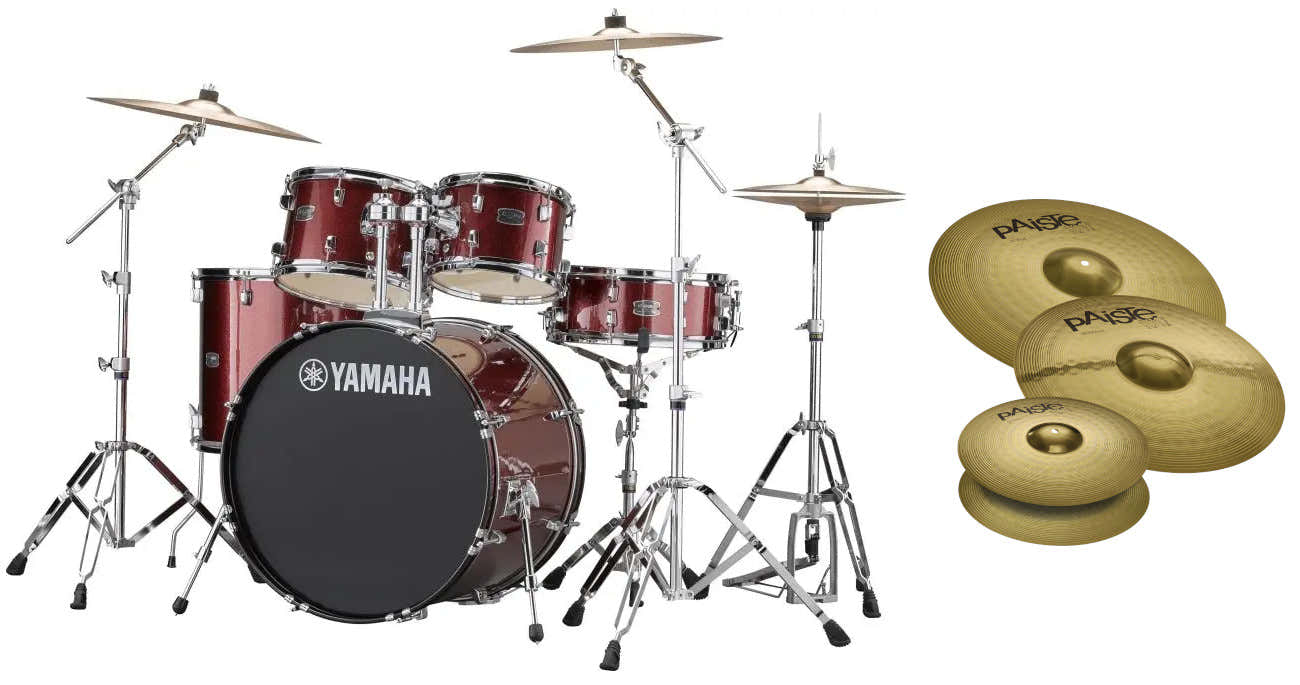 Rydeen 22 Glitter bordeaux + HW680W + Paiste 101