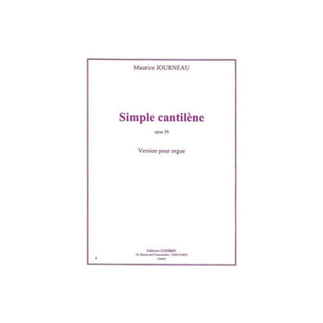 Journeau - Simple Cantilène Op. 50 - Organo