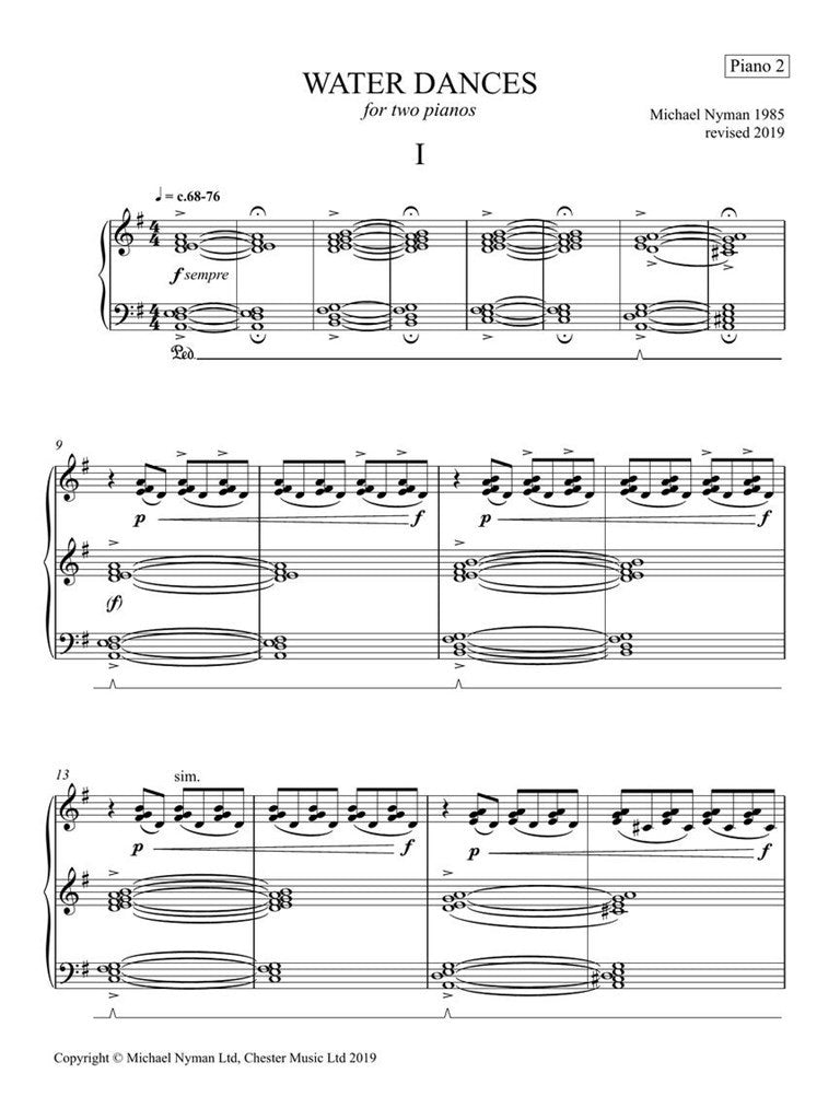 Nyman Michael - Water Dances - 2 pianoforti