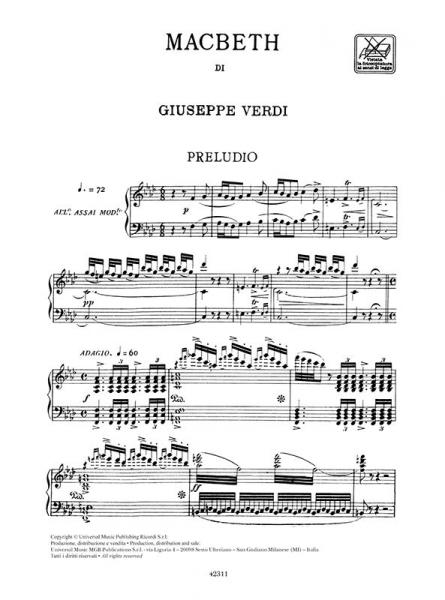 VERDI G. - MACBETH - CANTO E PIANOFORTE