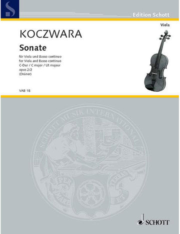 KOCZWARA FRANZ - SONATA C MAJOR OP. 2/2 - VIOLA AND BASSO CONTINUO