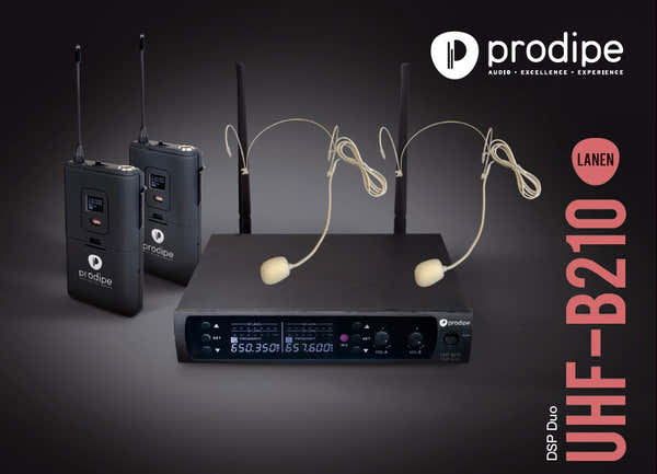 Prodipe UHF B210 DSP Microfono headset Duo