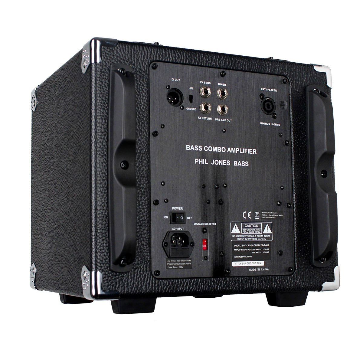 SUITCASE COMPACT 300W COMBO 4X5" "PIRANHA" BLACK - STOCKB
