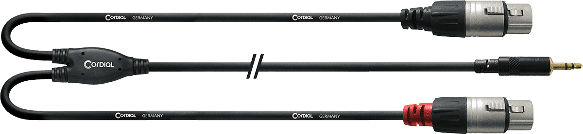 Cavo Y Sdoppiatore Minijack Stereo/2 XLR Femmina 1,8 M