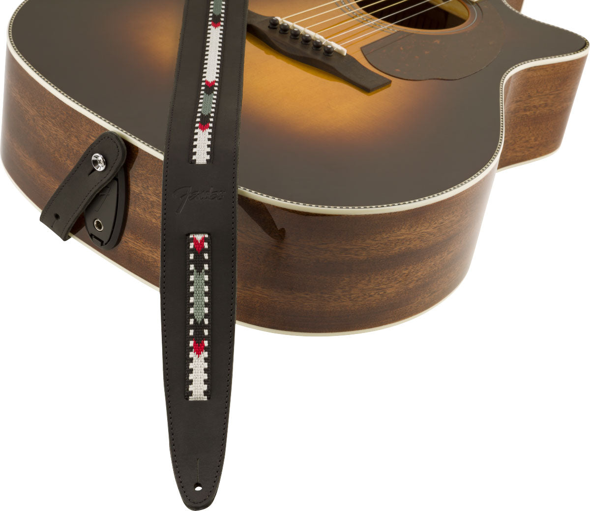 Paramount Cinghia in pelle per acustica nera
