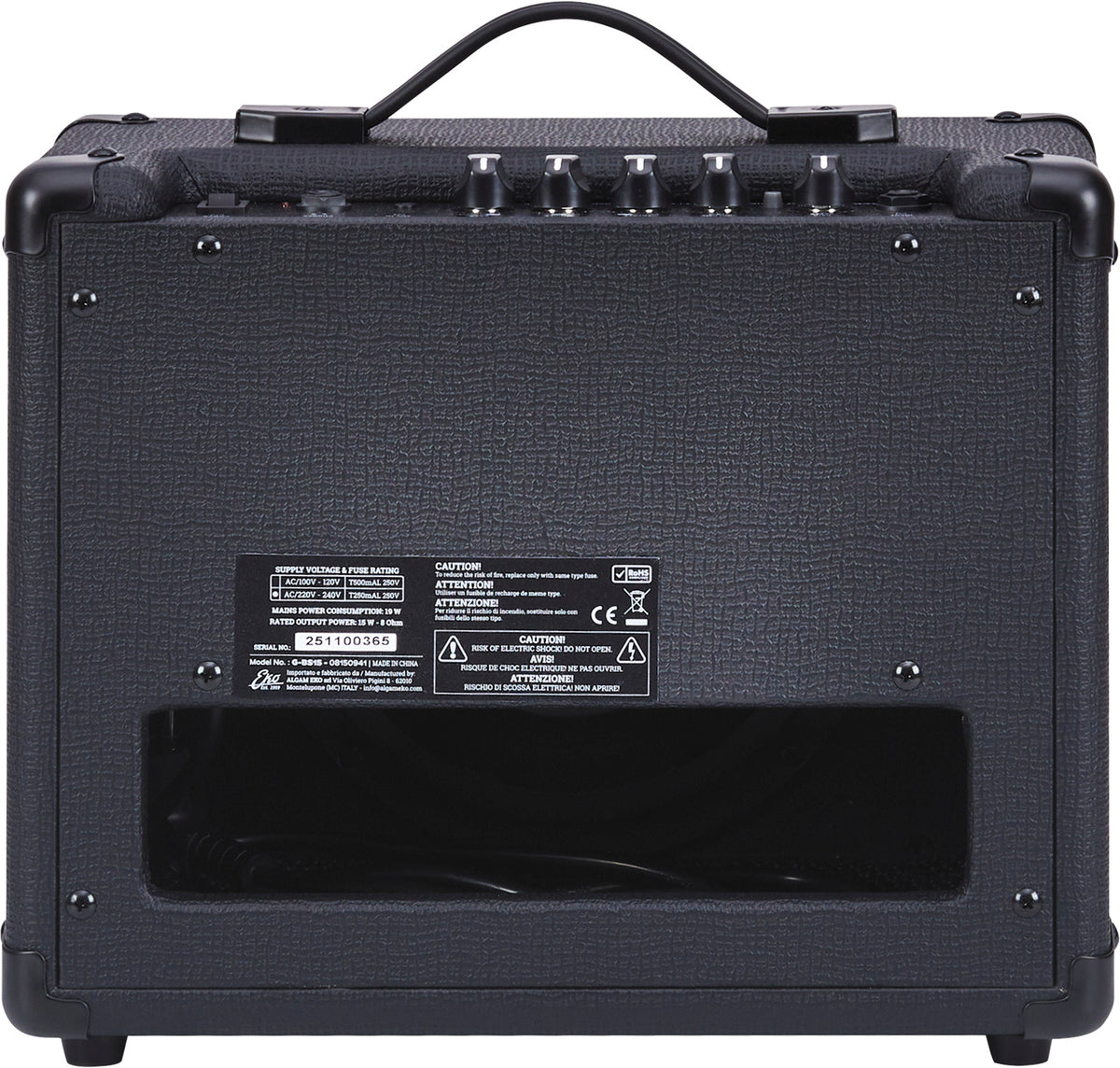 2 channels - 8" speaker - 15W