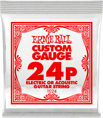.024 PLAIN STEEL ELECTRIC OR ACOUSTIC GUITAR STINGS