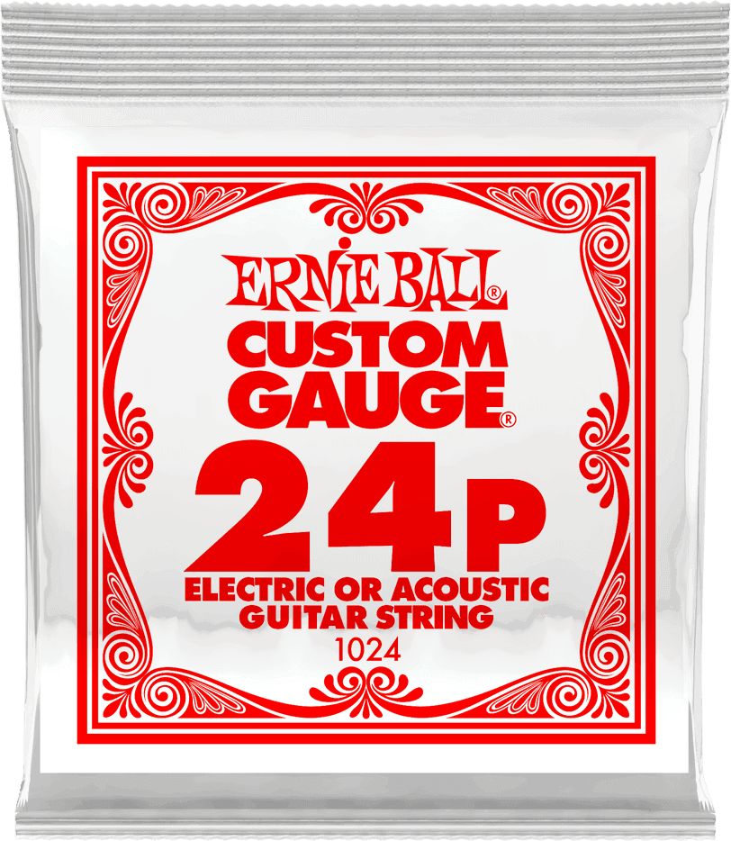 .024 PLAIN STEEL ELECTRIC OR ACOUSTIC GUITAR STINGS