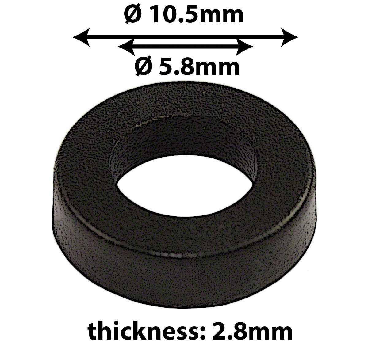 CB-B - RONDELLA NYLON PER VITE TIRANTE - NEGRA (X20)