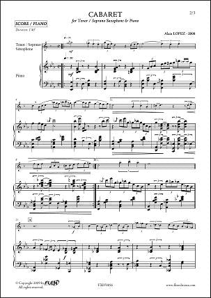 Lopez A. - Cabaret - Sassofono Tenore O Soprano & Piano