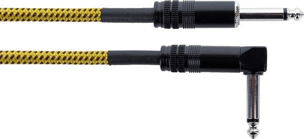 Cavo per Chitarra Jack Dritto /Angolato 5 M Tweed Giallo