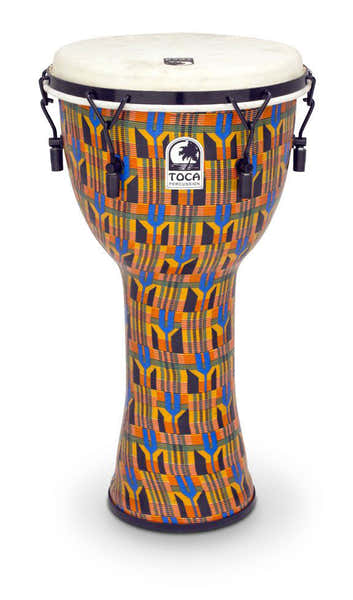 Toca DJEMBE FREESTYLE MECHANICALTUNED KENTE CLOTH 12'' SFDMX-12K