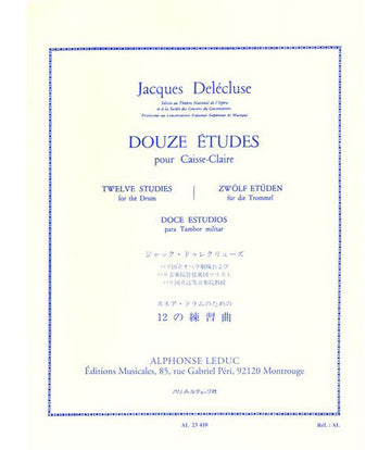 Delecluse Jacques - 12 Etudes Pour CAISSE-claire