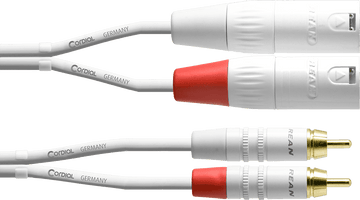 DOUBLE AUDIO CABLE XLR MALES/RCA 3 M WHITE