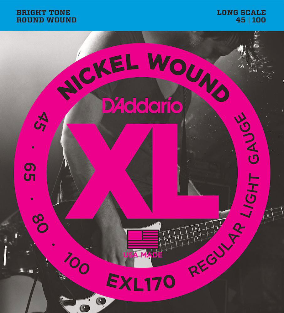 EXL170 corde avvolte in nickel scala lunga tensione leggera 45-100