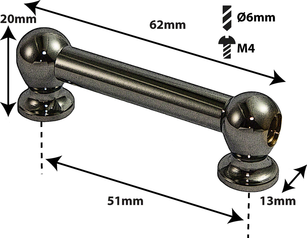 TL1D51-BK - BLOCCHETTO TUBO NERO - 51MM - DOPPIO (X1)