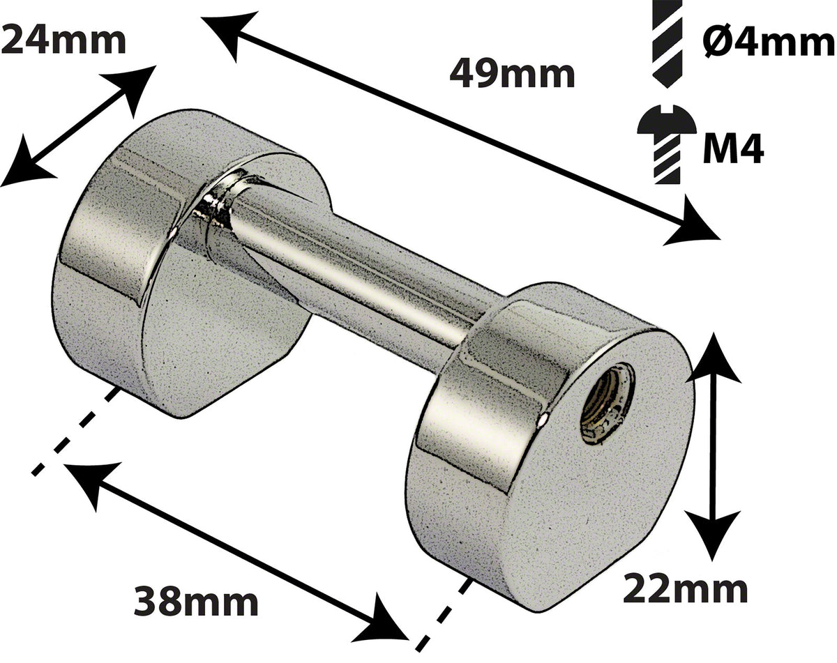 TL3S38B - BLOCCHETTO TUBO GRANCASSA - 38MM - SOLO (X1)