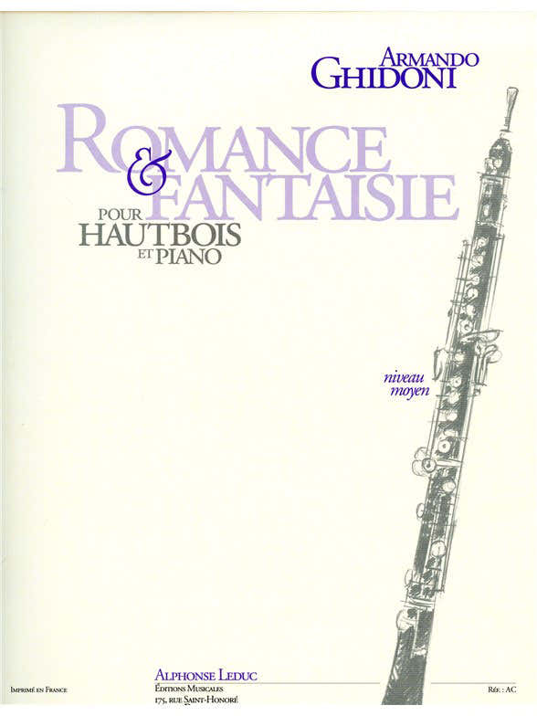 GHIDONI ARMANDO - ROMANZA E FANTASIA - OBOE E PIANOFORTE