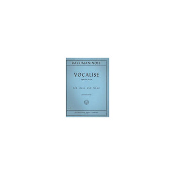 Rachmaninoff Serge - Vocalise Op.34 N°14 Alto & Pianoforte (Leonard Davis)