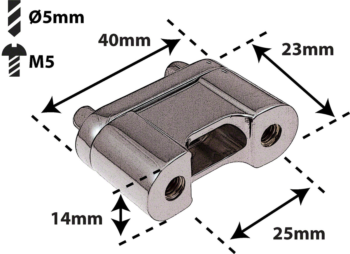 Piastra di testa Pressofuso "deluxe" Tendicordiera Cordiera 25mm