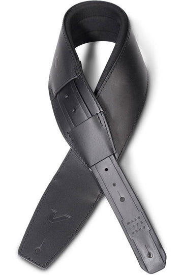 John Patitucci Signature - Cinghia in pelle extra lunga con retro in neoprene - Nero