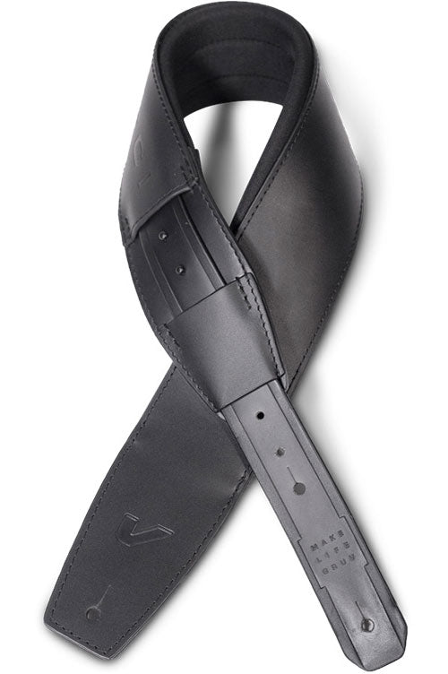 John Patitucci Signature - Cinghia in pelle extra lunga con retro in neoprene - Nero