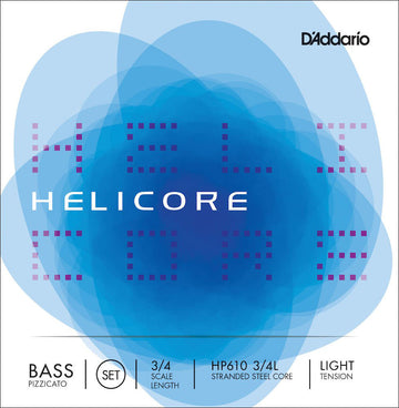 SET OF STRINGS FOR DOUBLE BASS PIZZICATO HELICORE 3/4 NECK TENSION LIGHT