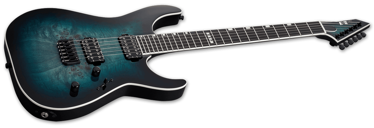E-Ii M-Ii Hipshot Acero con radica Mercury Blu Burst