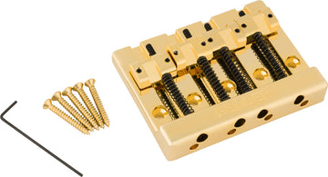 Fender Gruppo ponte per basso a 4 corde HiMass con sellette in zinco Oro