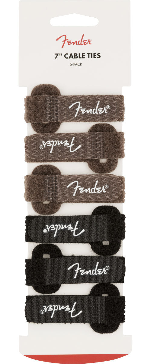 FENDER CABLE TIES 7" BLACK AND BROWN