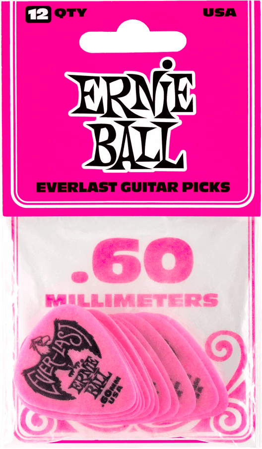 Plettri Everlast Confezione da 12 Rosa 0,60mm