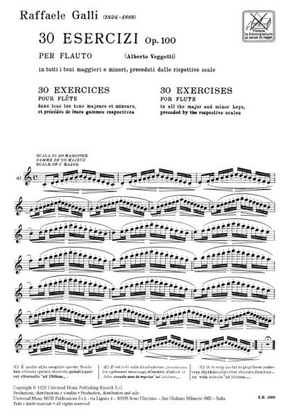 Galli R. - 30 Esercizi Op. 100 - Flute